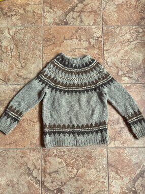 Hand Knitted in Scotland 100% New Shetland Wool Sweater Undyed Colours